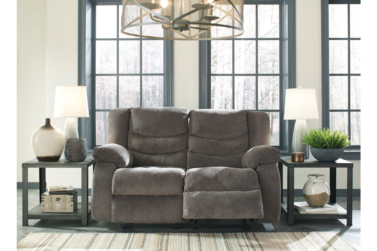 Tulen Gray Reclining Loveseat from Ashley - Luna Furniture
