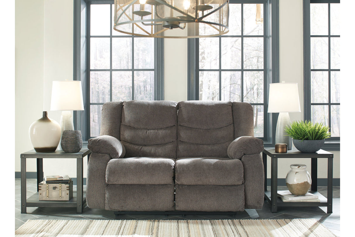 Tulen Gray Reclining Loveseat from Ashley - Luna Furniture