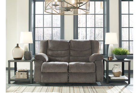 Tulen Gray Reclining Loveseat from Ashley - Luna Furniture