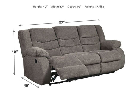 Tulen Gray Reclining Sofa from Ashley - Luna Furniture