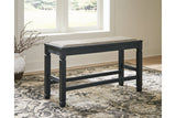 Tyler Creek Antique Black Counter Height Bench from Ashley - Luna Furniture