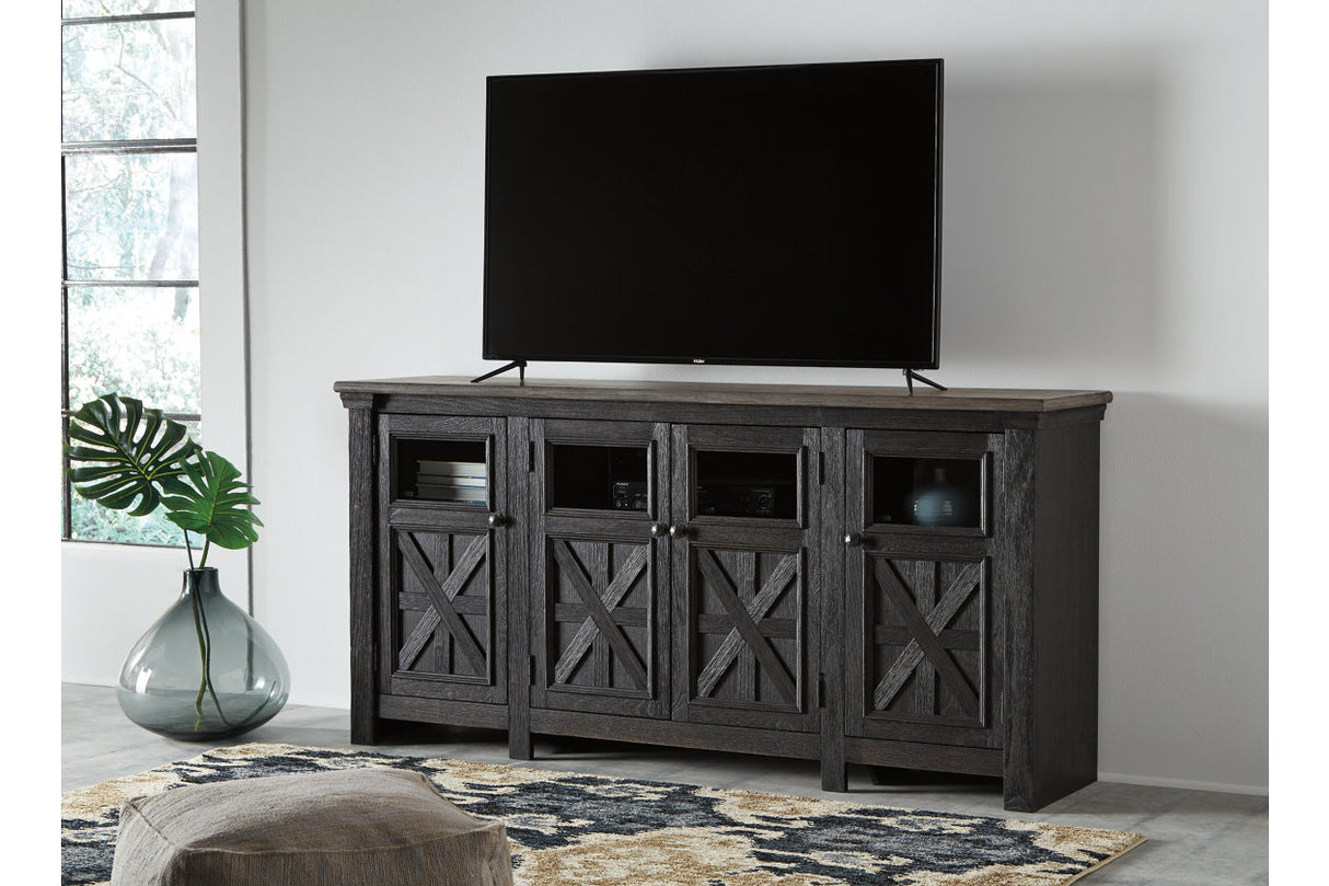 Tyler Creek Black/Gray 74" TV Stand from Ashley - Luna Furniture