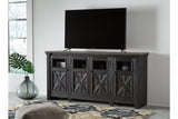 Tyler Creek Black/Gray 74" TV Stand from Ashley - Luna Furniture
