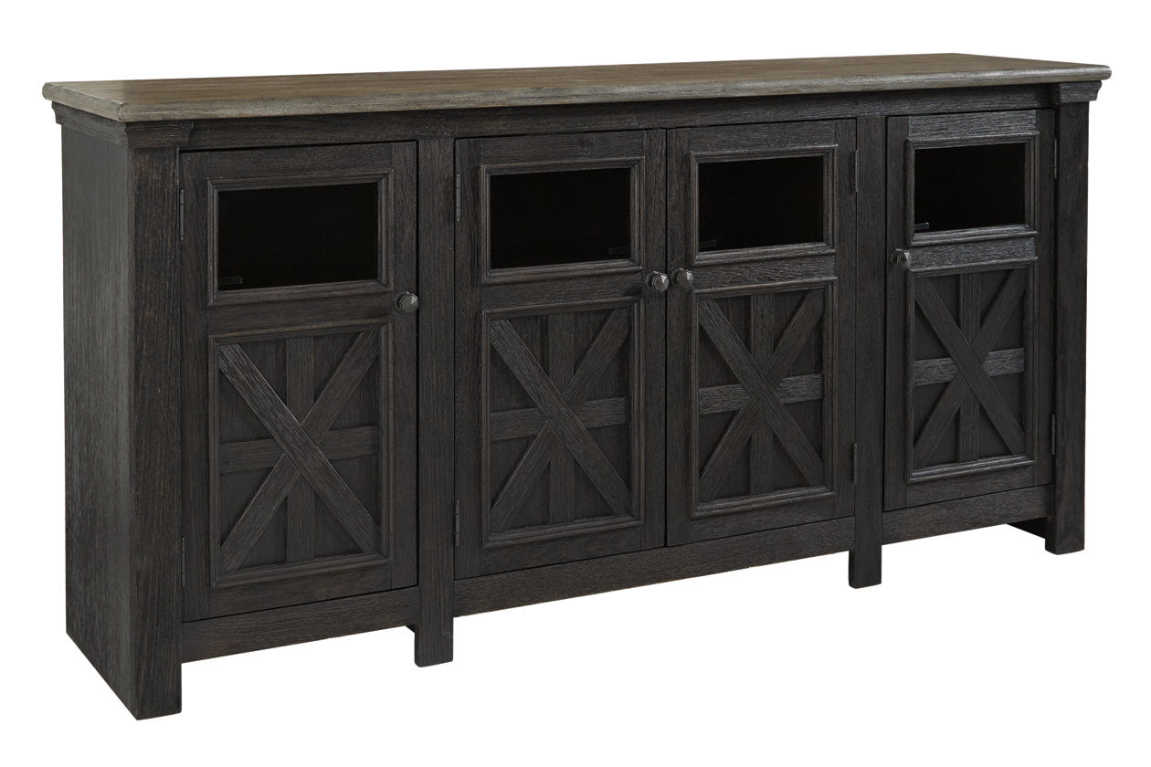Tyler Creek Black/Gray 74" TV Stand from Ashley - Luna Furniture