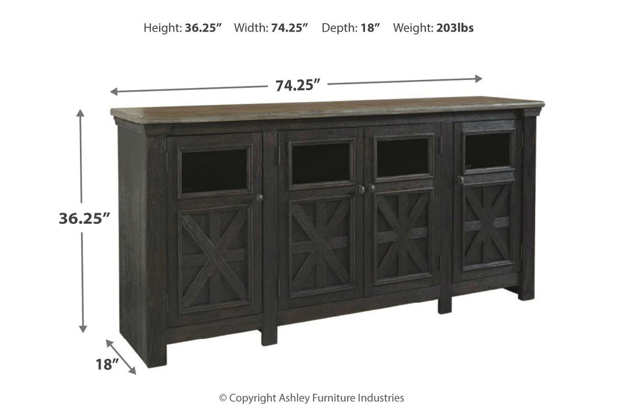 Tyler Creek Black/Gray 74" TV Stand from Ashley - Luna Furniture