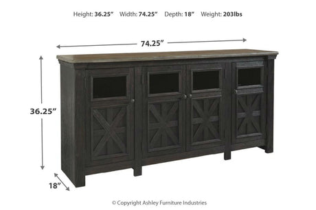 Tyler Creek Black/Gray 74" TV Stand from Ashley - Luna Furniture