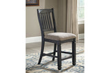 Tyler Creek Black/Grayish Brown Counter Height Barstool, Set of 2 from Ashley - Luna Furniture