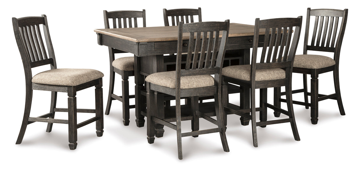 Tyler Creek Black/Grayish Brown Counter Height Set from Ashley - Luna Furniture