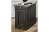 Tyler Creek Grayish Brown/Black Chairside End Table with USB Ports & Outlets from Ashley - Luna Furniture