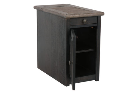 Tyler Creek Grayish Brown/Black Chairside End Table with USB Ports & Outlets from Ashley - Luna Furniture