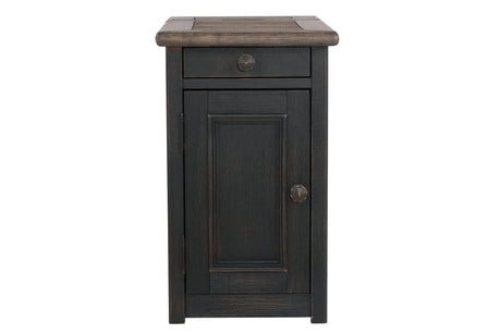 Tyler Creek Grayish Brown/Black Chairside End Table with USB Ports & Outlets from Ashley - Luna Furniture