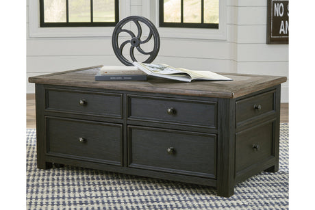 Tyler Creek Grayish Brown/Black Coffee Table with Lift Top from Ashley - Luna Furniture