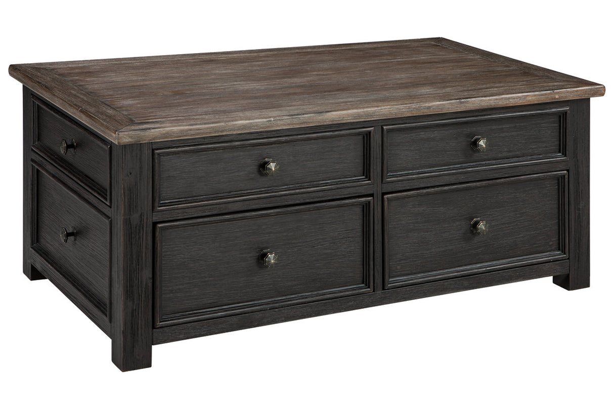 Tyler Creek Grayish Brown/Black Coffee Table with Lift Top from Ashley - Luna Furniture