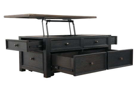 Tyler Creek Grayish Brown/Black Coffee Table with Lift Top from Ashley - Luna Furniture