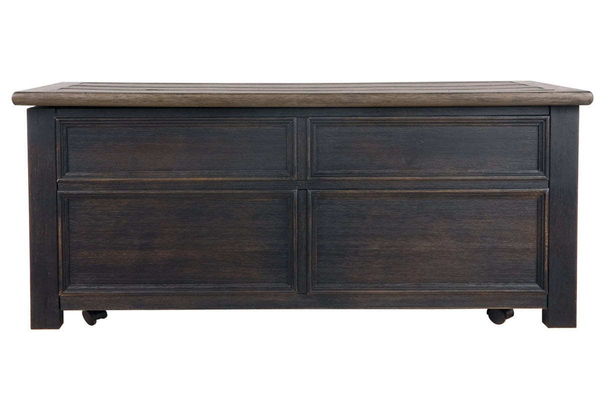 Tyler Creek Grayish Brown/Black Coffee Table with Lift Top from Ashley - Luna Furniture
