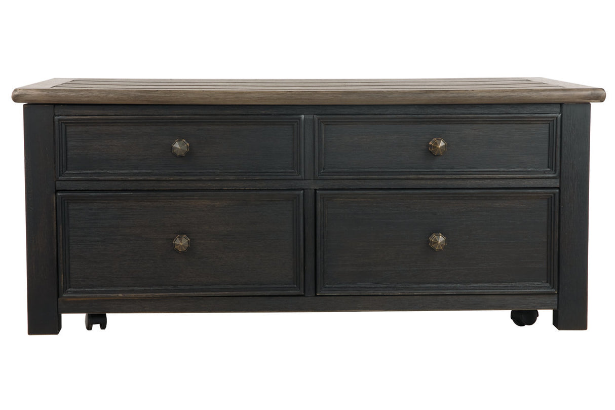Tyler Creek Grayish Brown/Black Coffee Table with Lift Top from Ashley - Luna Furniture