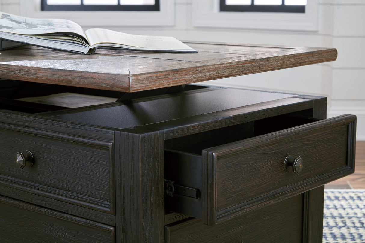 Tyler Creek Grayish Brown/Black Coffee Table with Lift Top from Ashley - Luna Furniture
