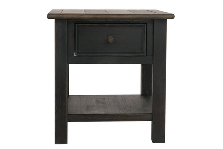 Tyler Creek Grayish Brown/Black End Table from Ashley - Luna Furniture