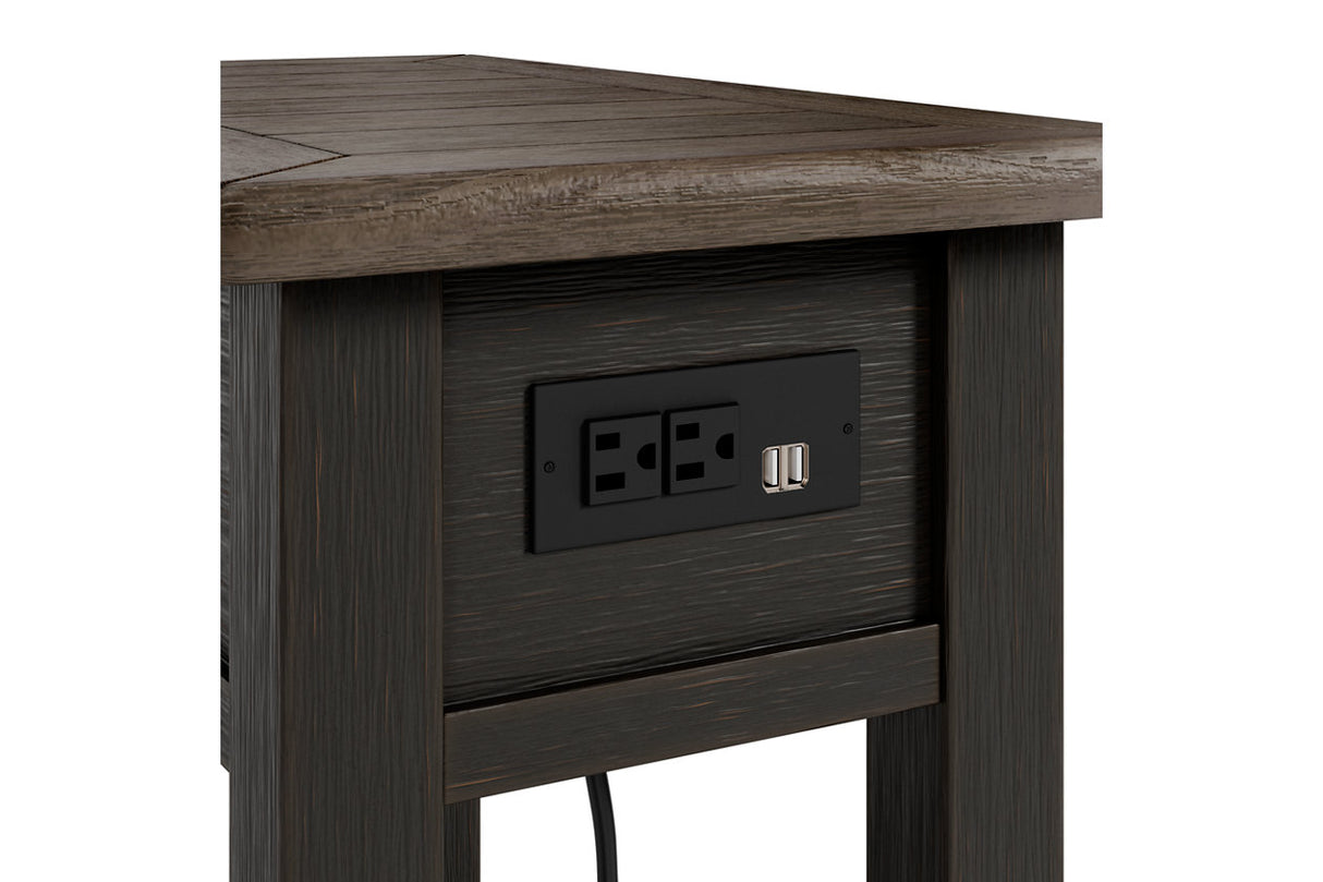 Tyler Creek Two-tone Chairside End Table from Ashley - Luna Furniture