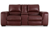 Alessandro Garnet Power Reclining Loveseat with Console