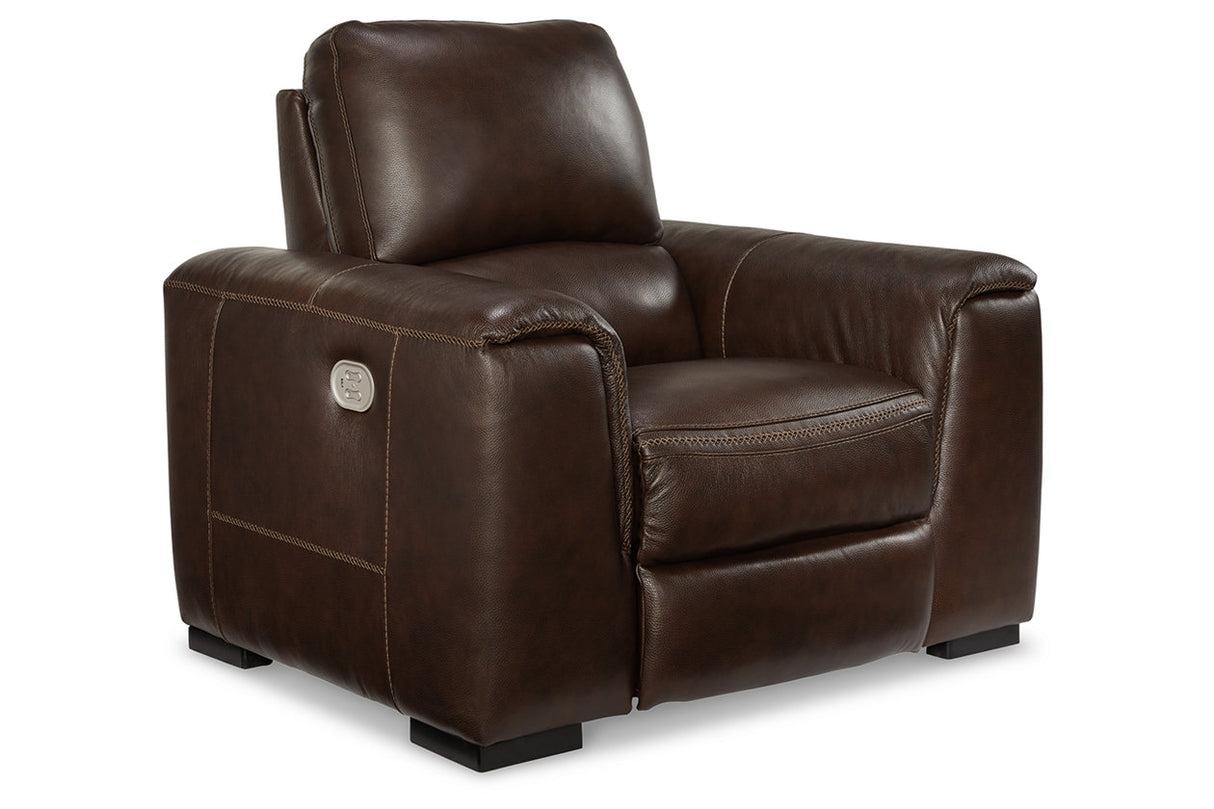 Alessandro Walnut Power Recliner from Ashley - Luna Furniture