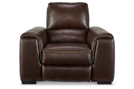 Alessandro Walnut Power Recliner from Ashley - Luna Furniture