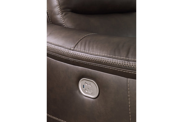 Salvatore Chocolate 3-Piece Power Reclining Loveseat with Console