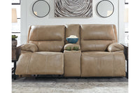 Ricmen Putty Power Reclining Loveseat with Console