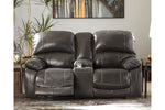 Hallstrung Gray Power Reclining Loveseat with Console