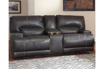 McCaskill Gray Reclining Loveseat with Console
