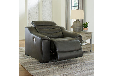 Center Line Dark Gray Power Recliner from Ashley - Luna Furniture