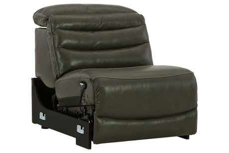 Center Line Dark Gray Power Armless Recliner from Ashley - Luna Furniture