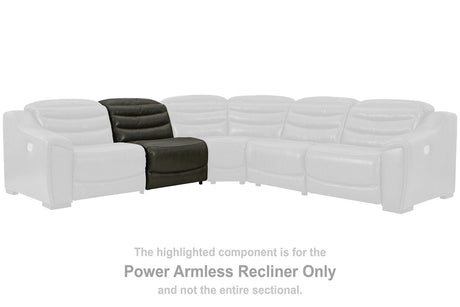 Center Line Dark Gray Power Armless Recliner from Ashley - Luna Furniture