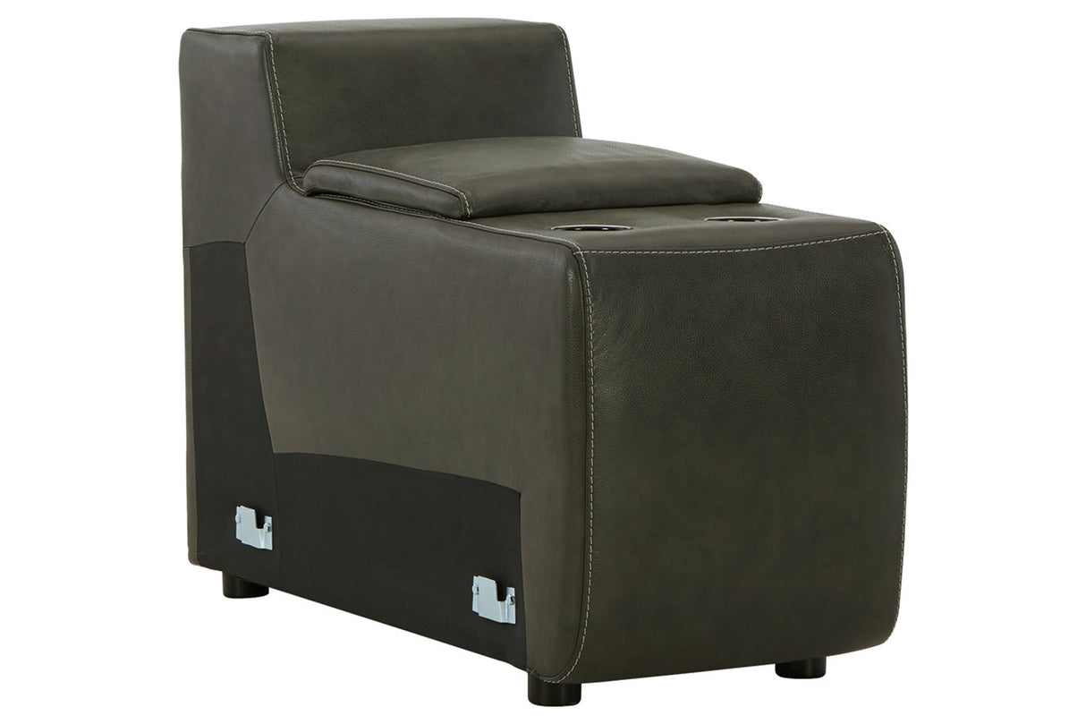 Center Line Dark Gray Console with Storage from Ashley - Luna Furniture