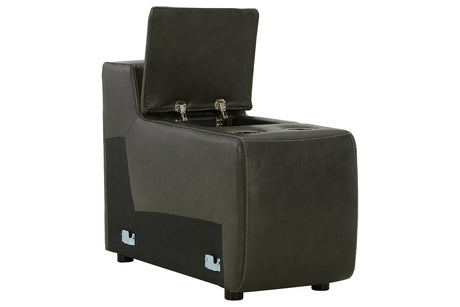 Center Line Dark Gray Console with Storage from Ashley - Luna Furniture