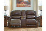 Buncrana Chocolate Power Reclining Loveseat with Console