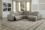 Correze Gray 5-Piece Power Reclining Sectional with Chaise