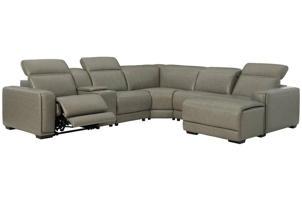 Correze Gray 6-Piece Power Reclining Sectional with Chaise
