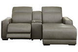 Correze Gray 3-Piece Power Reclining Sectional with Chaise from Ashley - Luna Furniture
