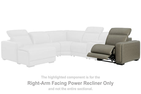 Correze Gray Right-Arm Facing Power Recliner from Ashley - Luna Furniture