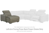 Correze Gray Left-Arm Facing Power Reclining Back Chaise from Ashley - Luna Furniture