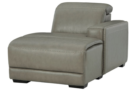Correze Gray Right-Arm Facing Power Reclining Back Chaise from Ashley - Luna Furniture