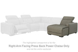 Correze Gray Right-Arm Facing Power Reclining Back Chaise from Ashley - Luna Furniture
