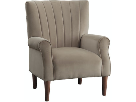 Urielle Brown Gray Velvet Accent Chair from Homelegance - Luna Furniture