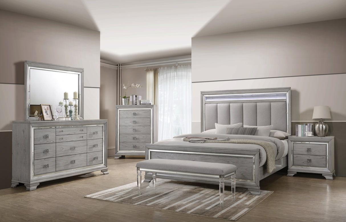 Vail Gray Nightstand from Crown Mark - Luna Furniture