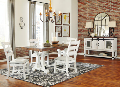 Valebeck Beige/White Rectangular Dining Set from Ashley - Luna Furniture