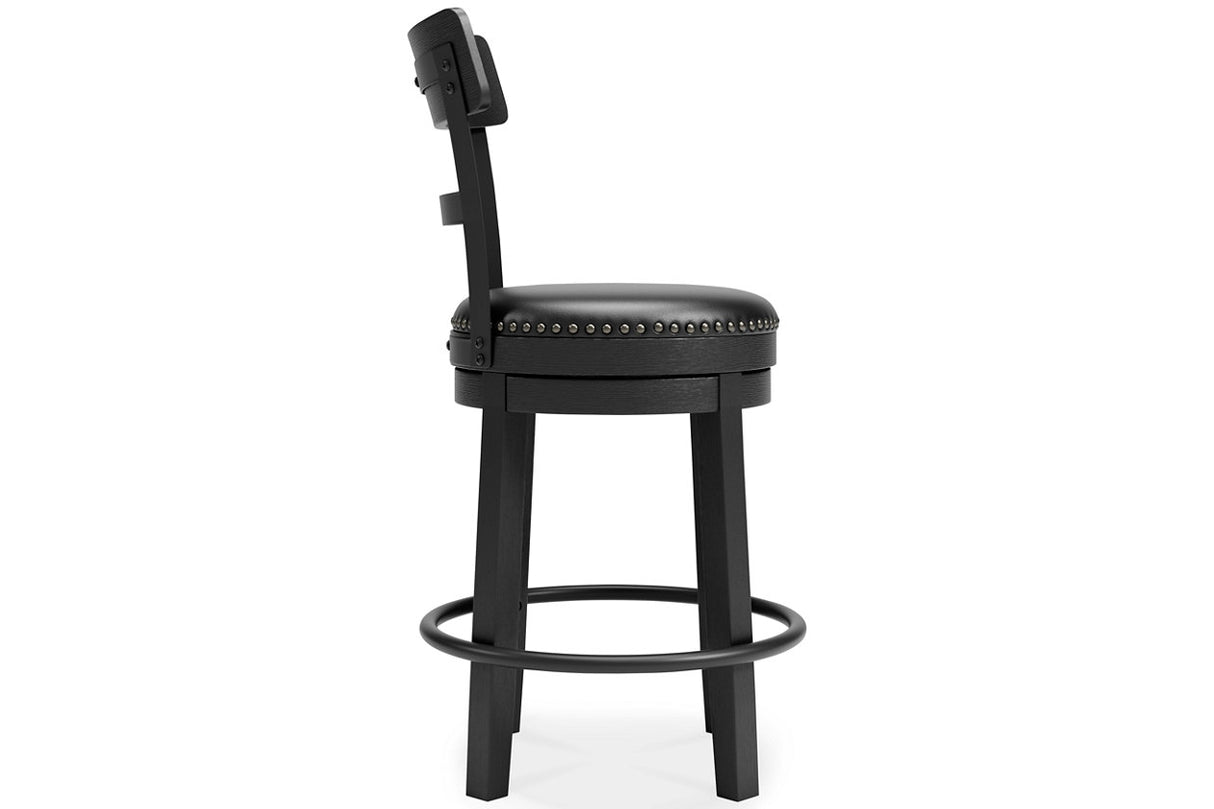Valebeck Black Counter Height Barstool from Ashley - Luna Furniture