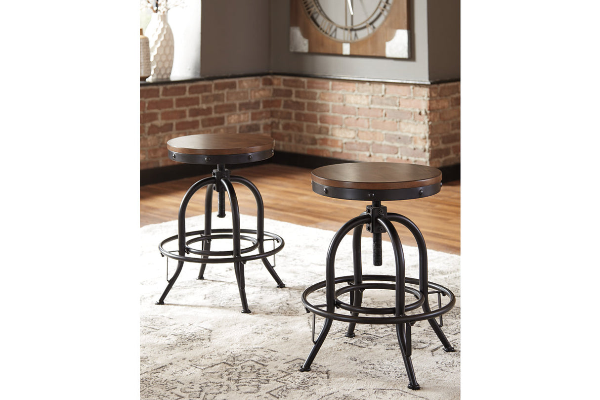 Valebeck Brown/Black Counter Height Barstool, Set of 2 from Ashley - Luna Furniture