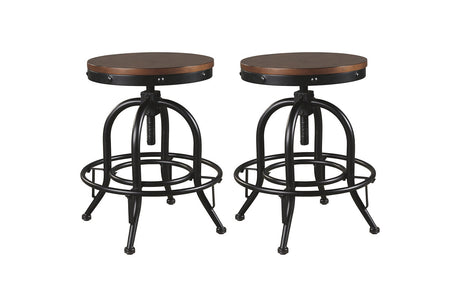 Valebeck Brown/Black Counter Height Barstool, Set of 2 from Ashley - Luna Furniture