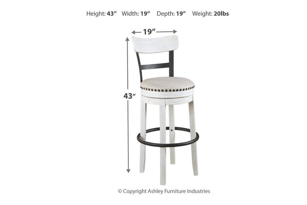 Valebeck White Bar Height Barstool from Ashley - Luna Furniture